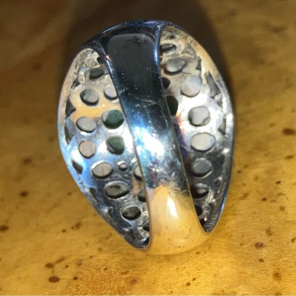 Genuine Jade Sterling Silver Ring Discounted Size 10 - Picture 5 of 11